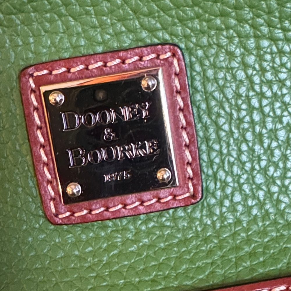 Dooney & Bourke Green and Tan Zip Zip Satchel - Picture 12 of 12